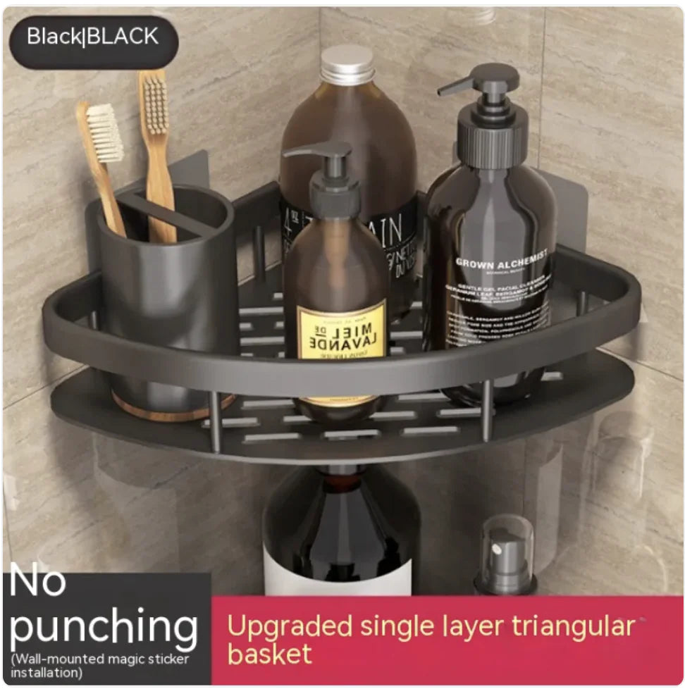 Punch-Free Bathroom Storage Rack WEM Support (www.WEM.support)
