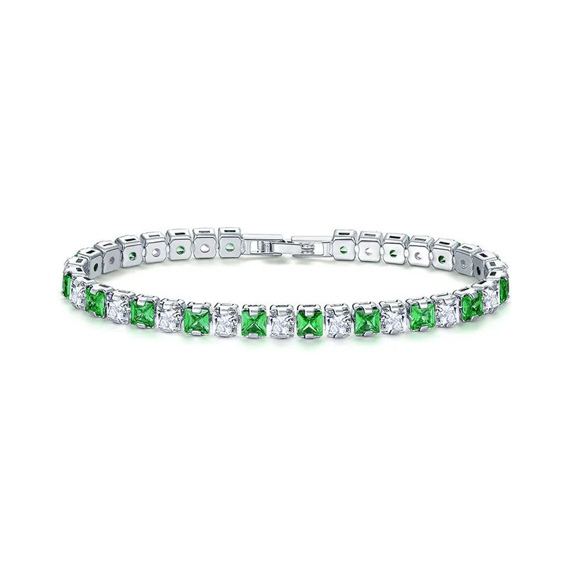 Clear Square Cubic Zirconia Tennis Bracelet WEM Support (www.WEM.support)