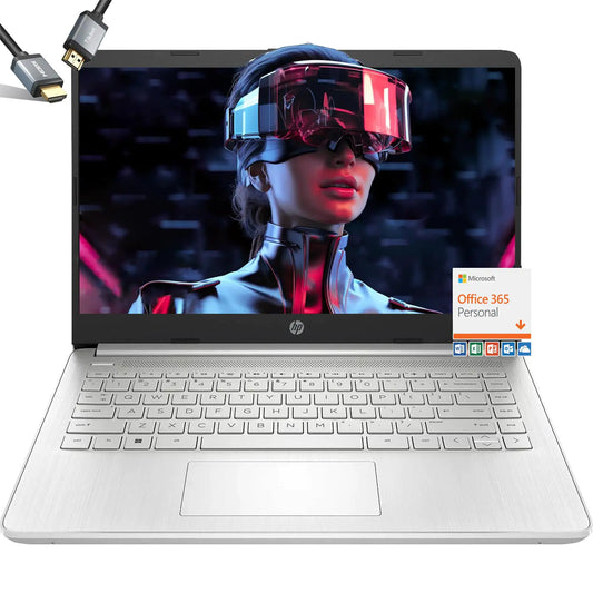 HP-Laptops 14 inch-Laptop School Student - Windows 11 Laptop - Microsoft 365 - Quad-core Intel Pentium N5030 - USB C - Long Battery Life - Camera - HDMI Cable (16GB RAM |1TB PCIE SSD)