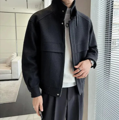 Premium Short Woolen Overcoat