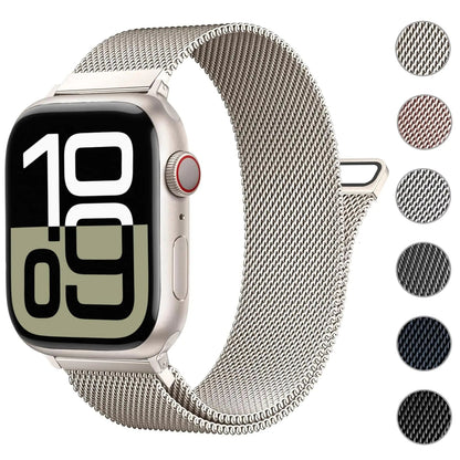 Patented Milanese Loop Compatible with Apple Watch Band 46mm 44mm 45mm 49mm 38mm 40mm 41mm 42mm for Women Men, Magnetic Stainless Steel Clasp for iWatch Bands Series SE 10 9 8 7 6 5 4 3 Ultra 2 1 HejK.com