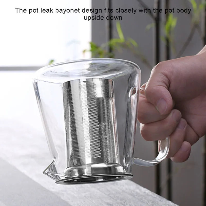 Tetera de Vidrio Transparente Resistente al Calor con Infusor para Café, Té y Hierbas HejK.com