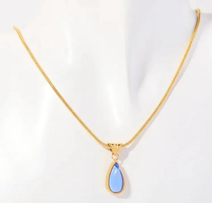 Blue Ocean Water Drop Necklace WEM Support (www.WEM.support)