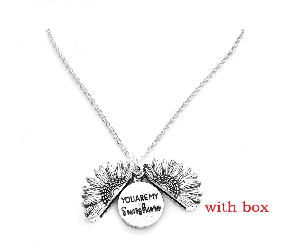 Sunflower Double Lettering Necklace WEM Support (www.WEM.support)