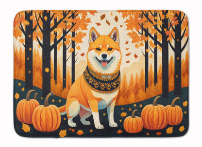 Shiba Inu Fall Memory Foam Kitchen Mat WEM Support (www.WEM.support)