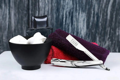 100 BLADES + Facón Professional Marble Straight Edge Barber Razor - Salon Quality Cut Throat Shavette The Crusader My Store