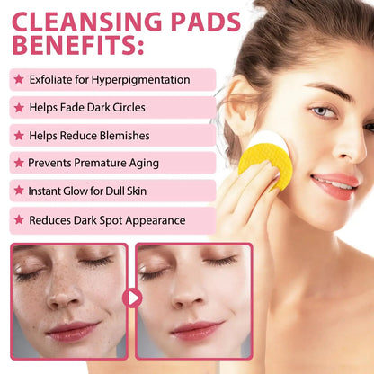 Turmeric Face Scrub Pads, 80pcs Turmeric Kojic Acid Cleansing Pads with Vitamin B5, Vitamin C Turmeric, Face Pads, Sugar Turmeric Cleansing Pads for Face 40 Count (Pack of 2) My Store