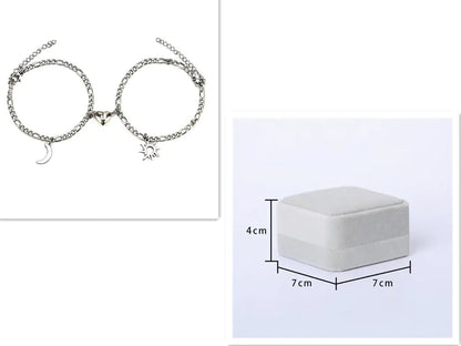 Stainless Steel Sun And Moon Bracelet Creative Sex Heart Magnet Attracts WEM Support (www.WEM.support)