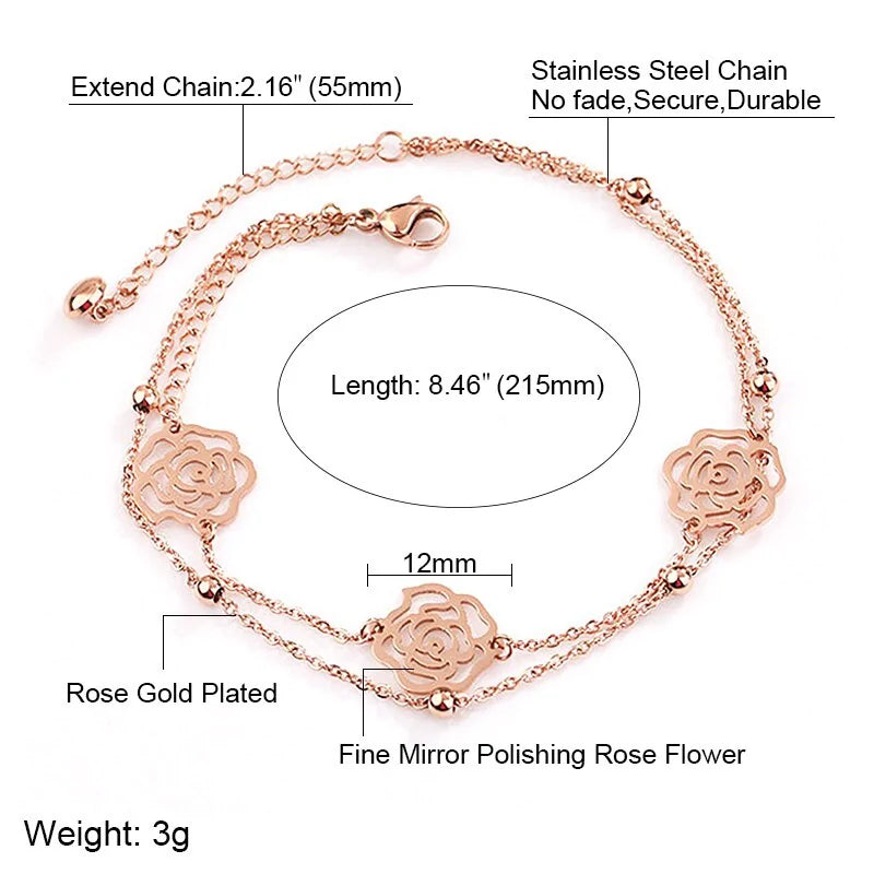 Minimalist Rose Anklet WEM Support (www.WEM.support)