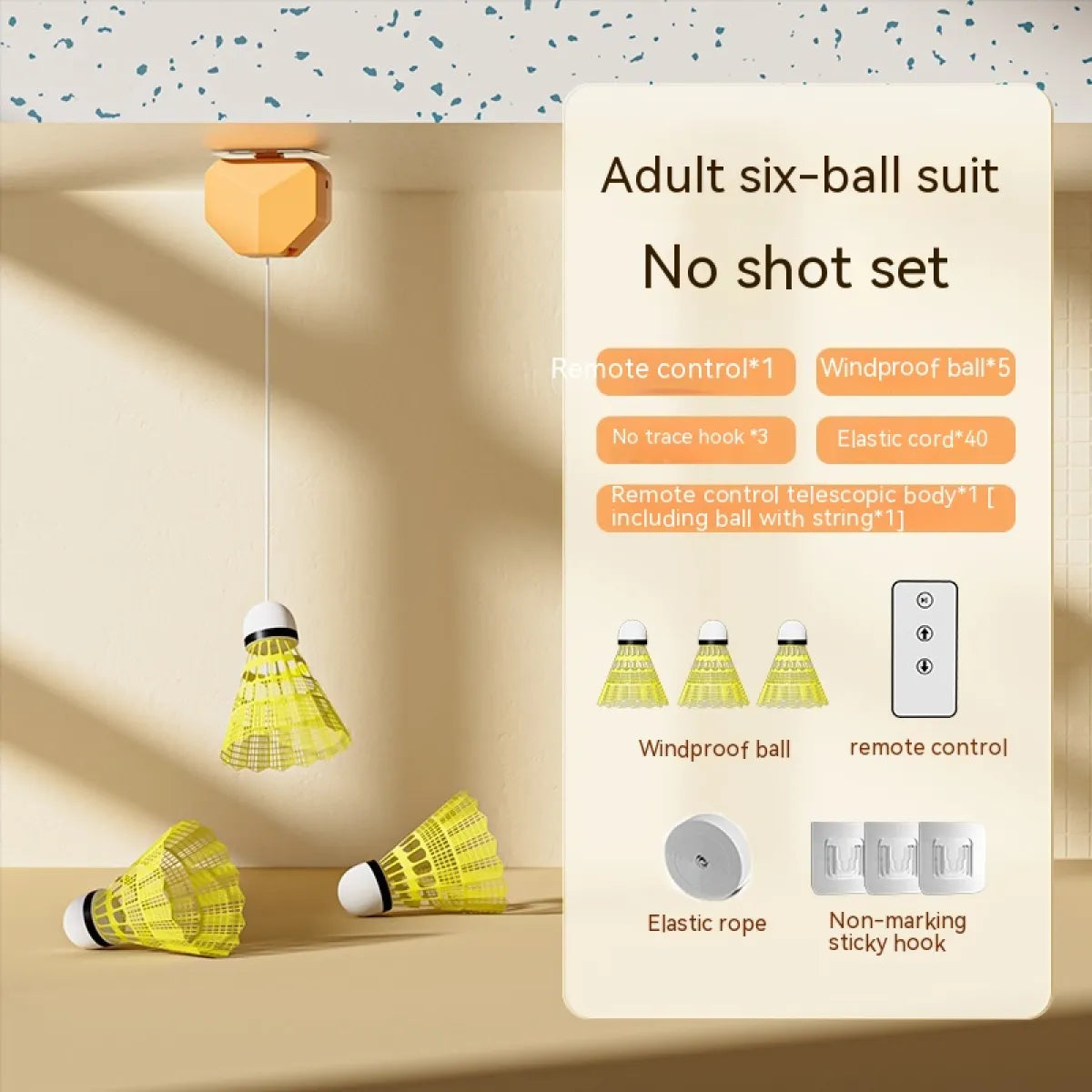 Badminton Racket Single Trainer with Automatic Rebound Swing WEM Support (www.WEM.support)