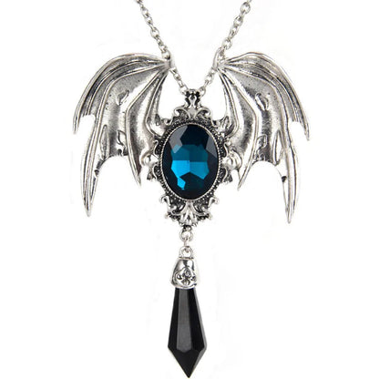 Red Crystal Vampire Bat Pendant WEM Support (www.WEM.support)