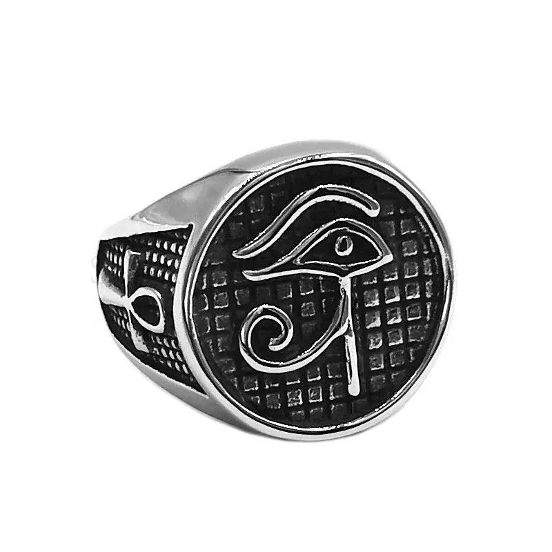 Egyptian Amulet Ring Stainless Steel WEM Support (www.WEM.support)