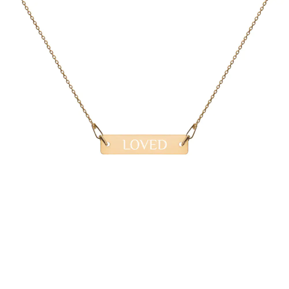 Sterling Silver Loved Bar Necklace WEM Support (www.WEM.support)