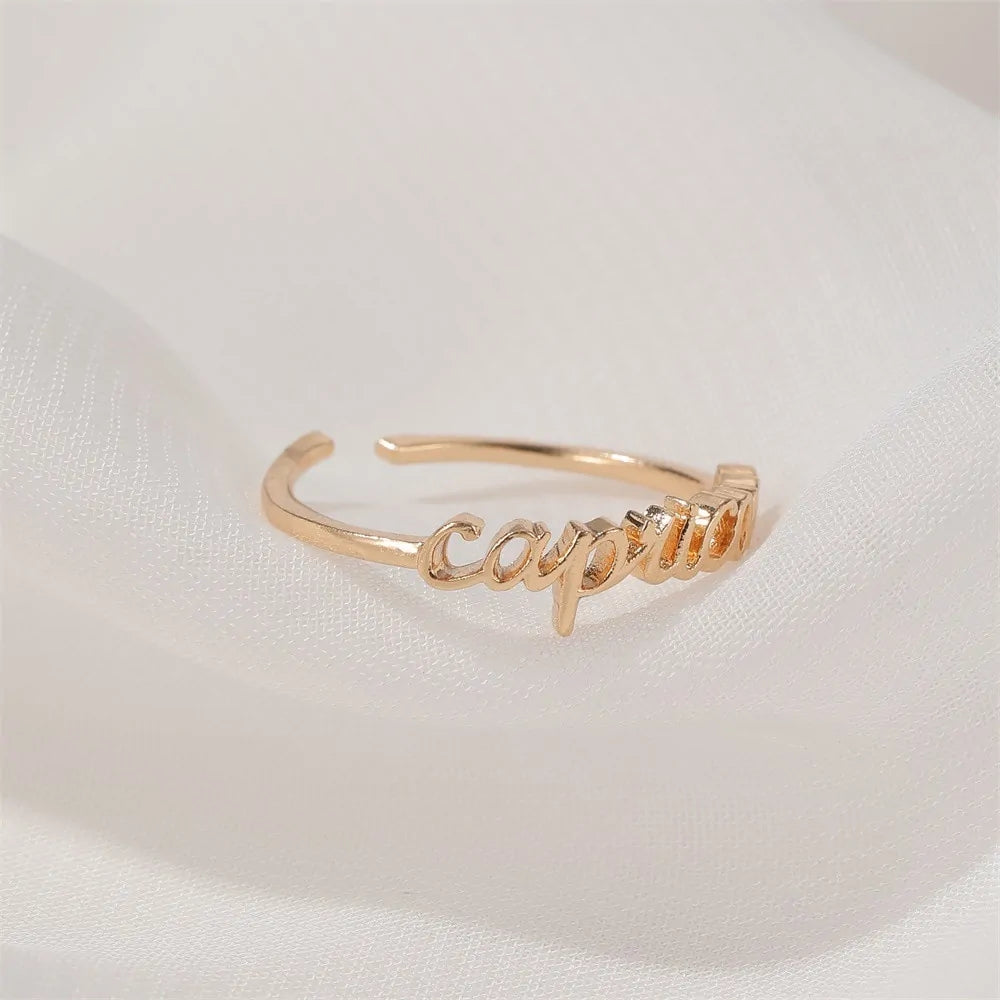 Thin Open Gold Zodiac Rings WEM Support (www.WEM.support)