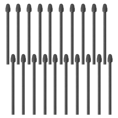 A set of five gray pen tips, replacement nibs for a stylus, displayed alongside a metal installation tool.