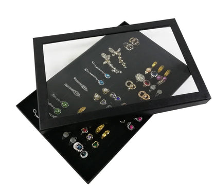 100 Slots Jewelry Ring Display Organizer Tray Holder Earrings Storage Box Case WEM Support (www.WEM.support)
