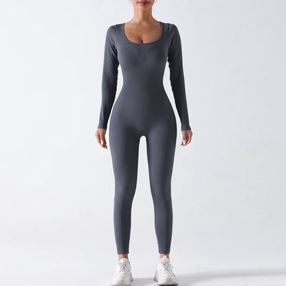 Seamless Yoga Jumpsuit Long Sleeve WEM Support (www.WEM.support)