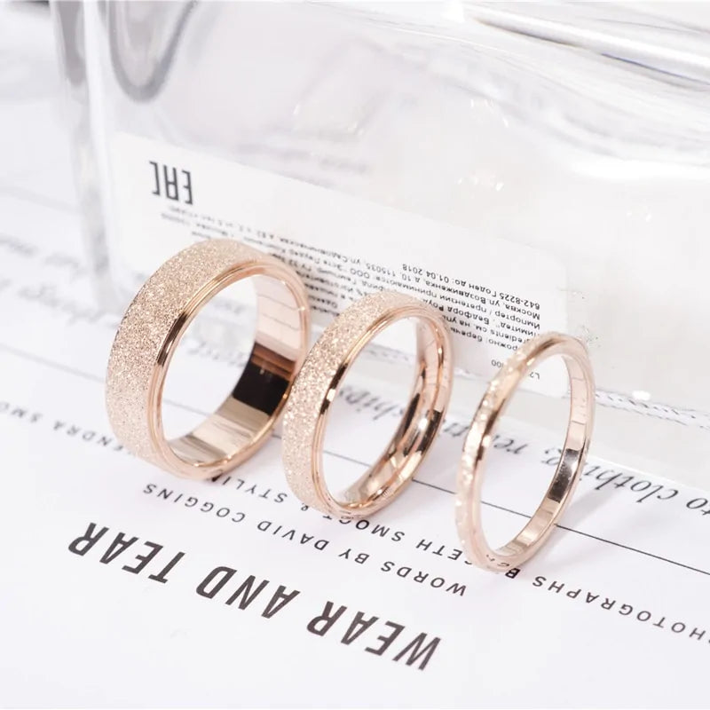 Rose Gold Color Frosted Finger Ring WEM Support (www.WEM.support)
