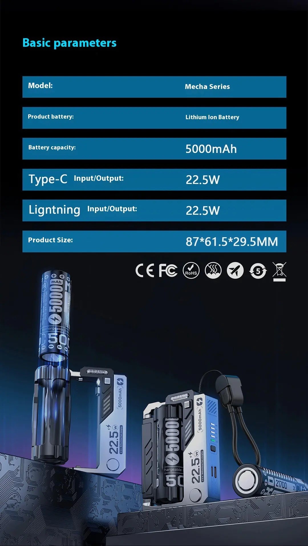 Cargador Portátil Modular Tipo-C HejK.com Marketplace LLC