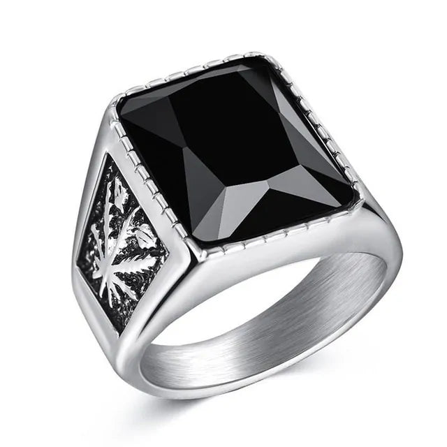 Punk Titanium Steel Valknut Signet Ring WEM Support (www.WEM.support)