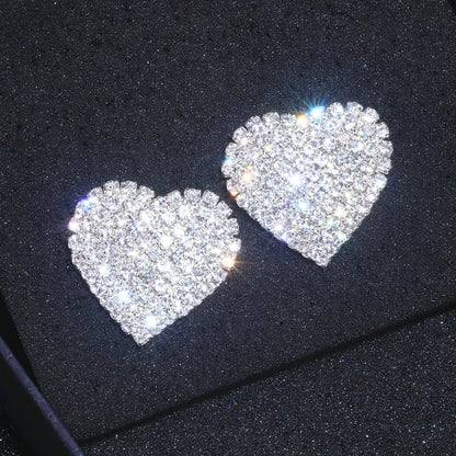 Crystal Heart Stud Earrings WEM Support (www.WEM.support)