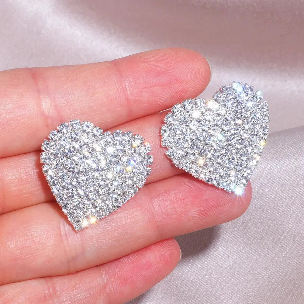 Crystal Heart Stud Earrings WEM Support (www.WEM.support)