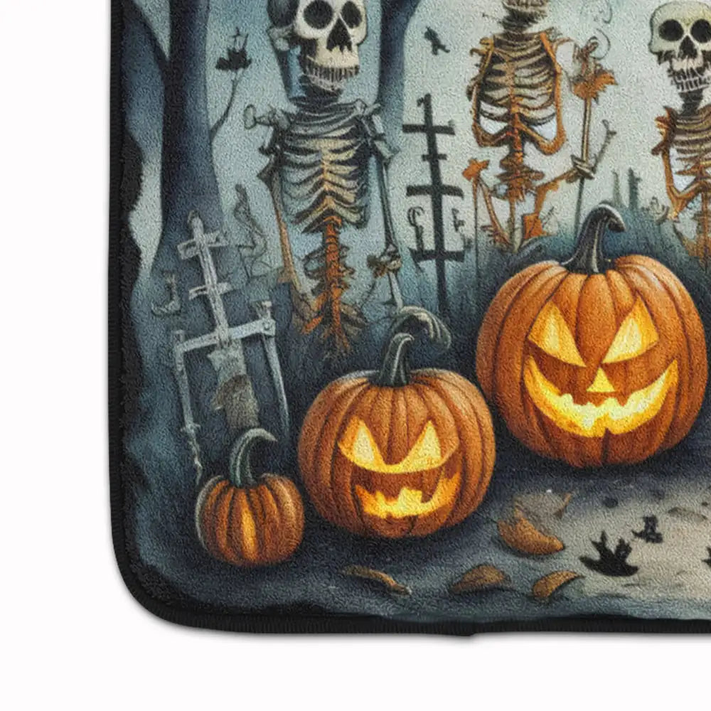 Skeleton Spooky Halloween Memory Foam Kitchen Mat WEM Support (www.WEM.support)