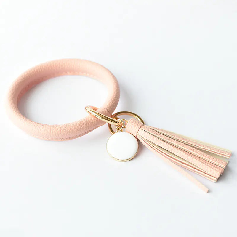 Pure Leather Tassel Pendant Bracelet