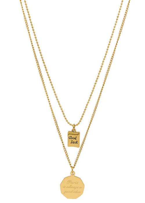 Double Necklace Women's Clavicle Sweater Chain WEM Support (www.WEM.support)