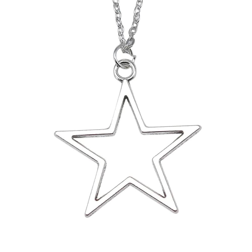 Simple Vintage Hollow Star Pendant Necklace WEM Support (www.WEM.support)