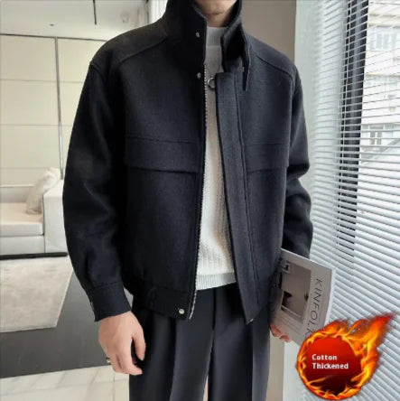 Premium Short Woolen Overcoat