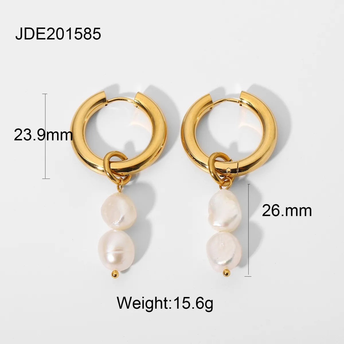 Fashionable Stainless Steel Pearl Earrings HejK.com