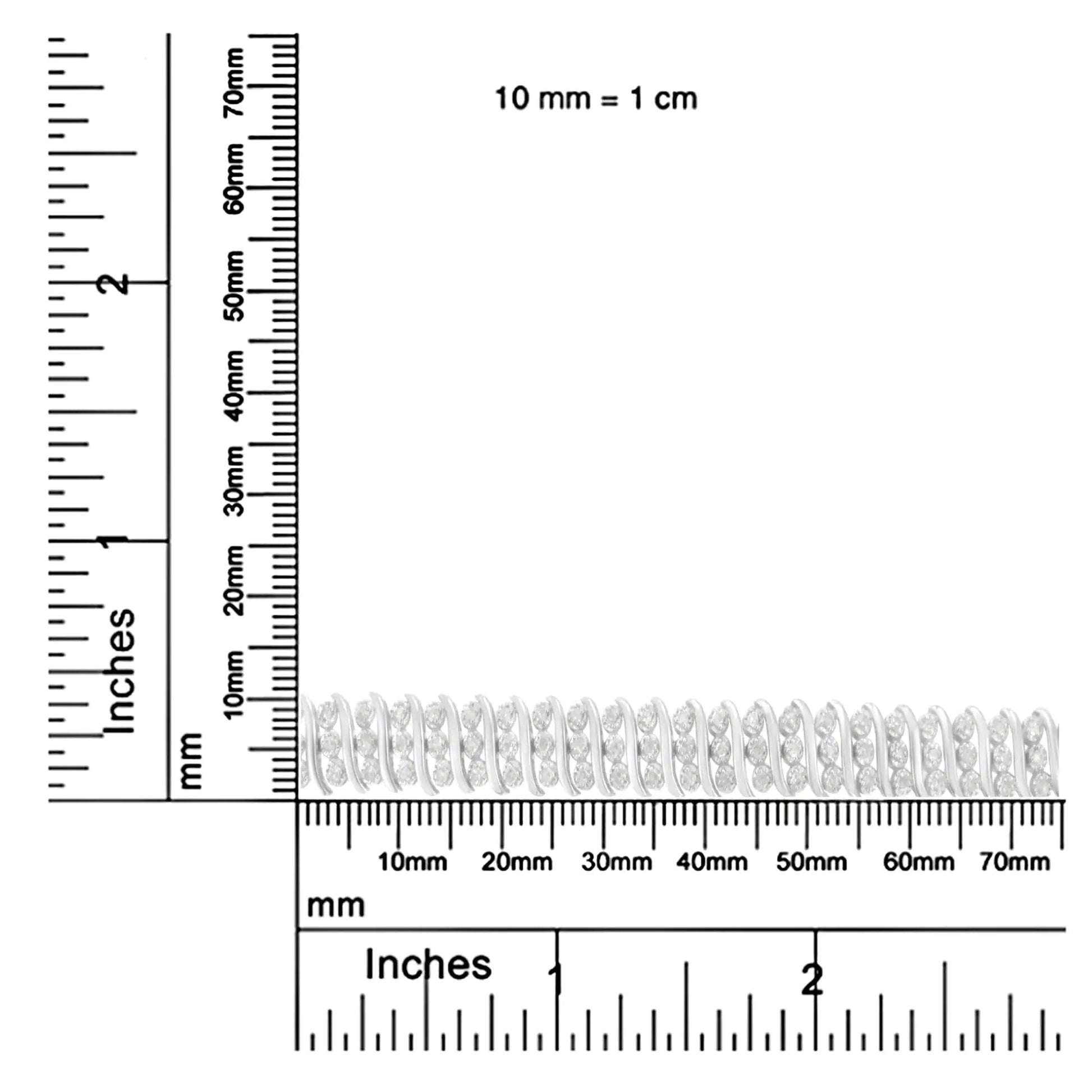 Bracelet Double Rangée en Argent Sterling et Diamants 2 cttw (I-J, I2-I3) WEM Support (www.WEM.support)
