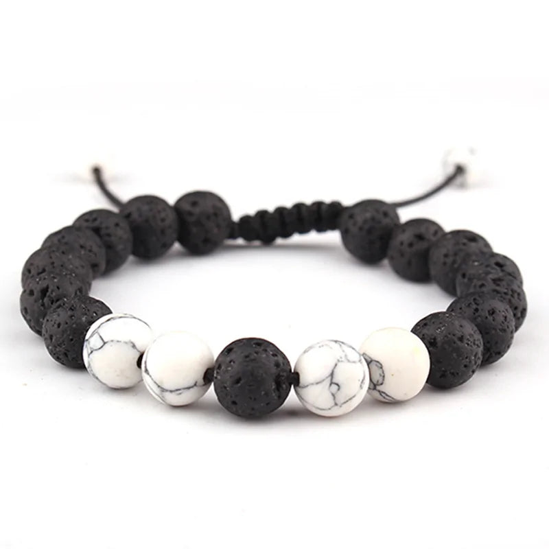 Adjustable Lava Rock Stone Bracelet WEM Support (www.WEM.support)