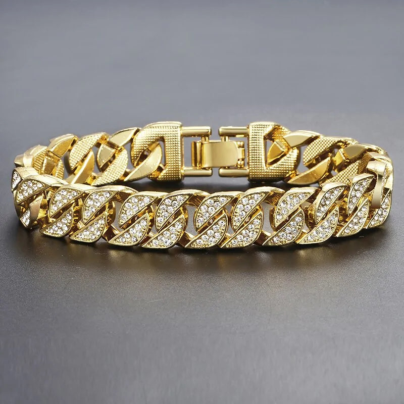 Miami Gold Curb Cuban Bracelet WEM Support (www.WEM.support)