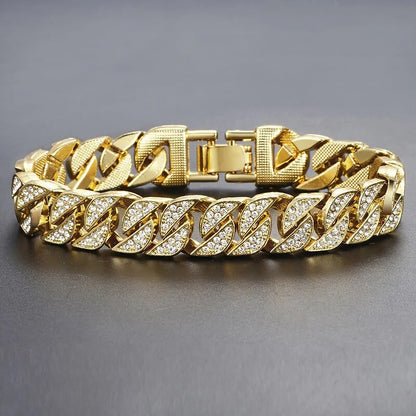 Miami Gold Curb Cuban Bracelet WEM Support (www.WEM.support)