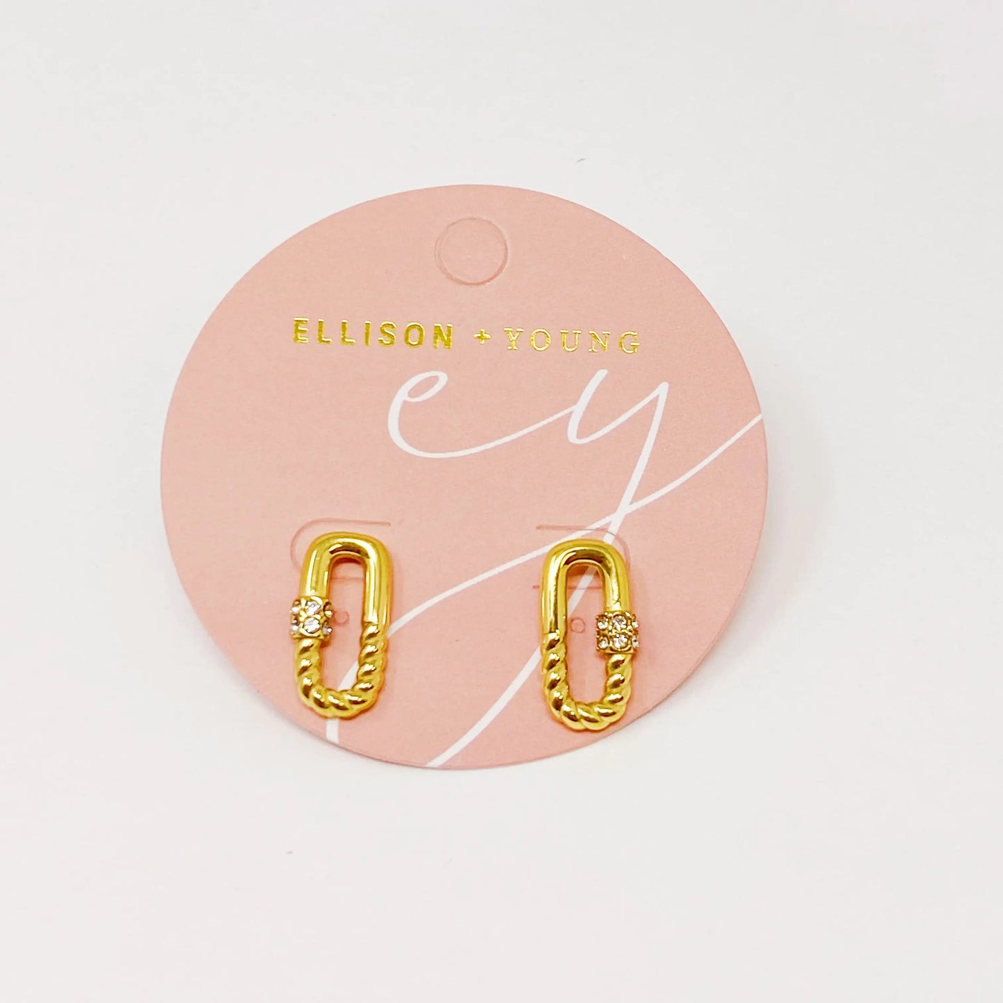 Cabled Link Stud Earrings WEM Support (www.WEM.support)