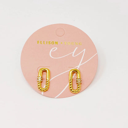 Cabled Link Stud Earrings WEM Support (www.WEM.support)