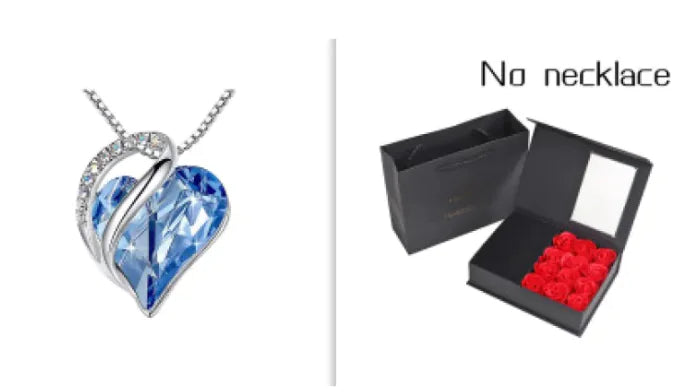 CrystalHeart Heart-Shaped Pendant Necklace WEM Support (www.WEM.support)