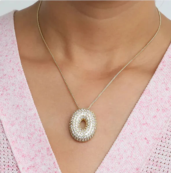 Star Brass Zircon Letter Necklace WEM Support (www.WEM.support)