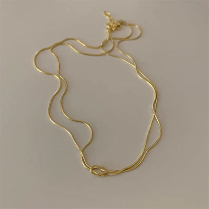 Stainless Steel Valentine's Day Knot Snake Chain Necklace Hand Knotted Bracelet WEM Support (www.WEM.support)