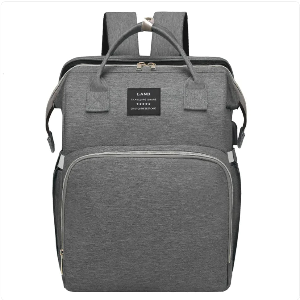 Multifunctional Maternity Diaper Backpack with Removable Mosquito Net and Baby Crib WEM Support (www.WEM.support)