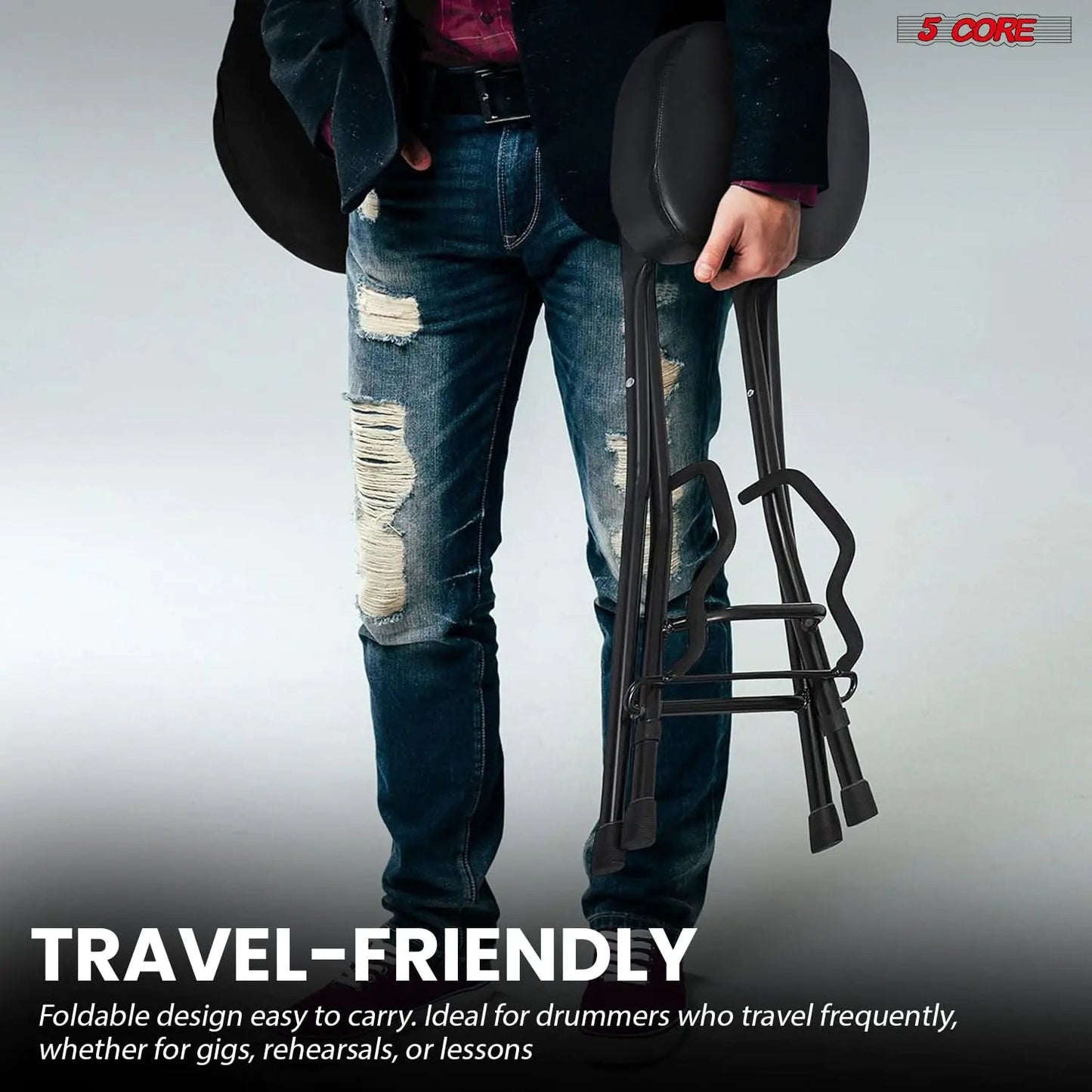 Banco de Guitarra 5Core Ajustável com Encosto, Assento Acolchoado e Suporte para Partitura OVAL WEM Support (www.WEM.support)