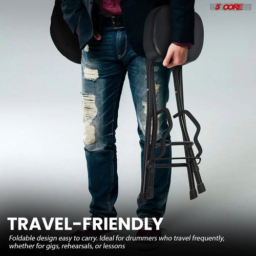 Banco de Guitarra 5Core Ajustável com Encosto, Assento Acolchoado e Suporte para Partitura OVAL WEM Support (www.WEM.support)