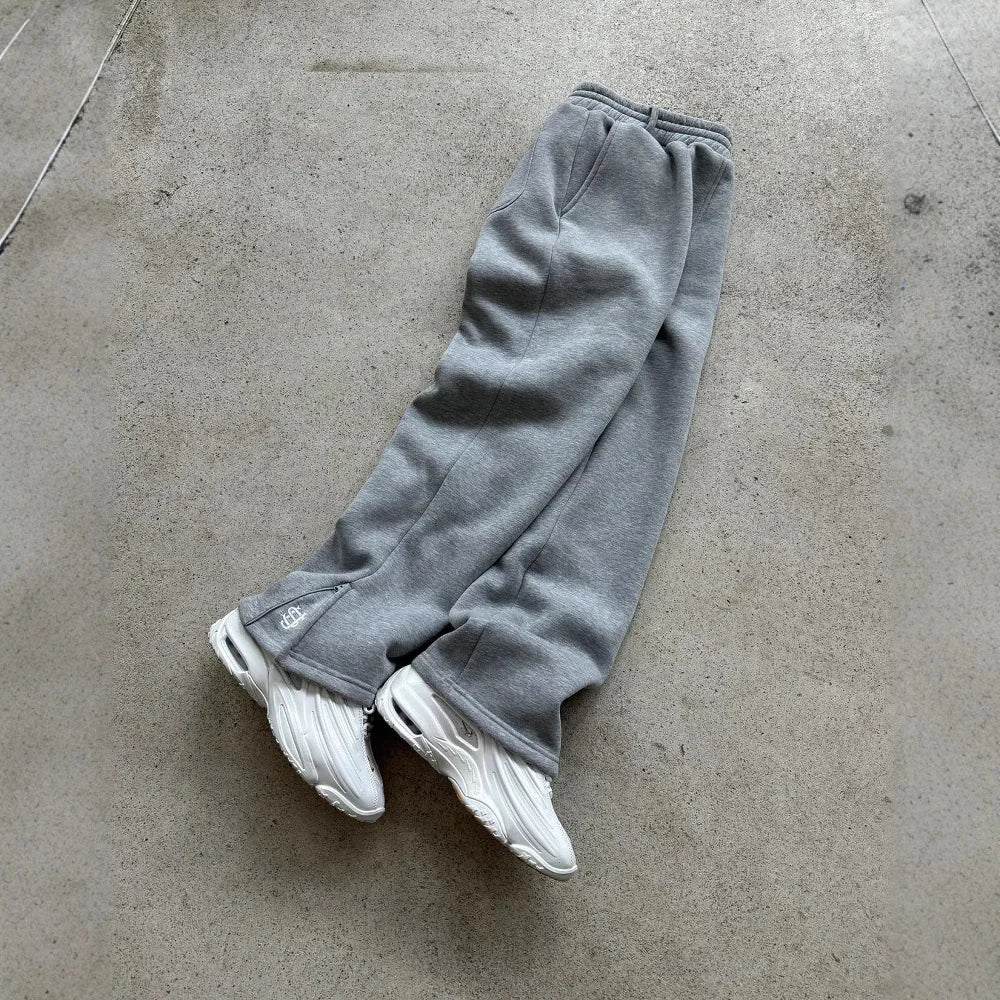 Solid Color Zipper Sweatpants WEM Support (www.WEM.support)