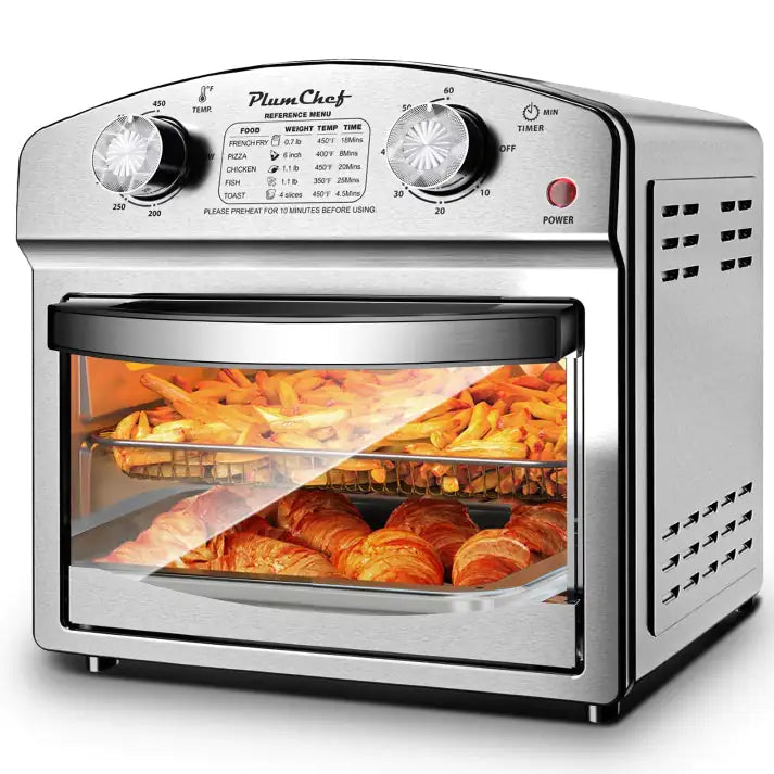 Stainless Steel 12 Liter Air Fryer With Dual Knob Control WEM Support (www.WEM.support)