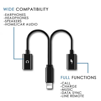 Adaptador Dual de Música e Carregamento WEM Support (www.WEM.support)