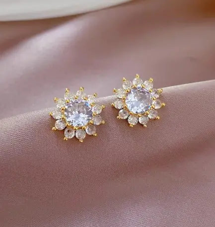 Crystal Sunflower Necklace/Earrings WEM Support (www.WEM.support)