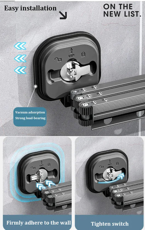 Folding Suction Cup Clothes Hanger WEM Support (www.WEM.support)