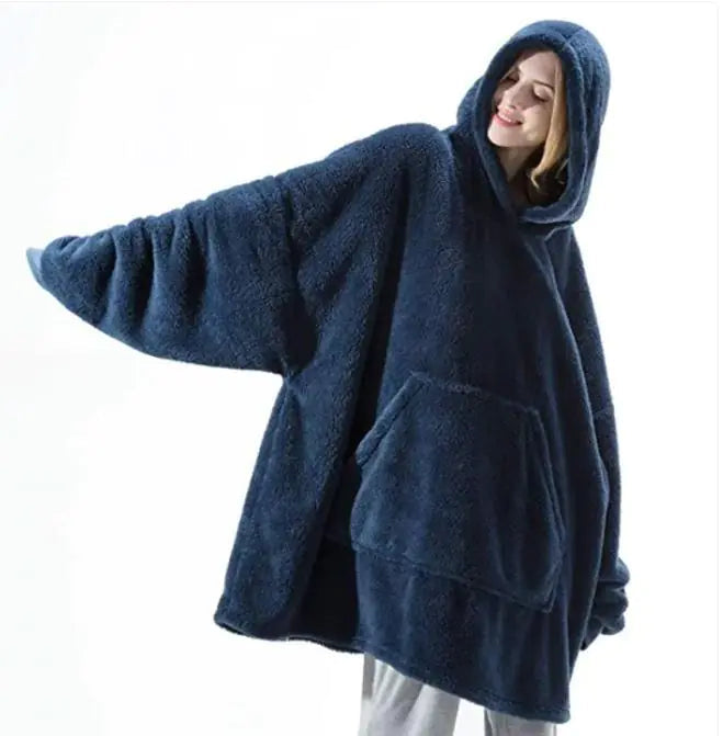 Comfortable Loose Double-Sided Fleece Thicker Wearable Blanket WEM Support (www.WEM.support)